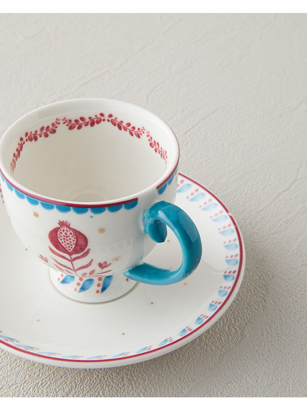 Carnival Sparrow New Bone China Kahve Fincan Takımı 4 Parça 2 Kişilik Fuşya-4