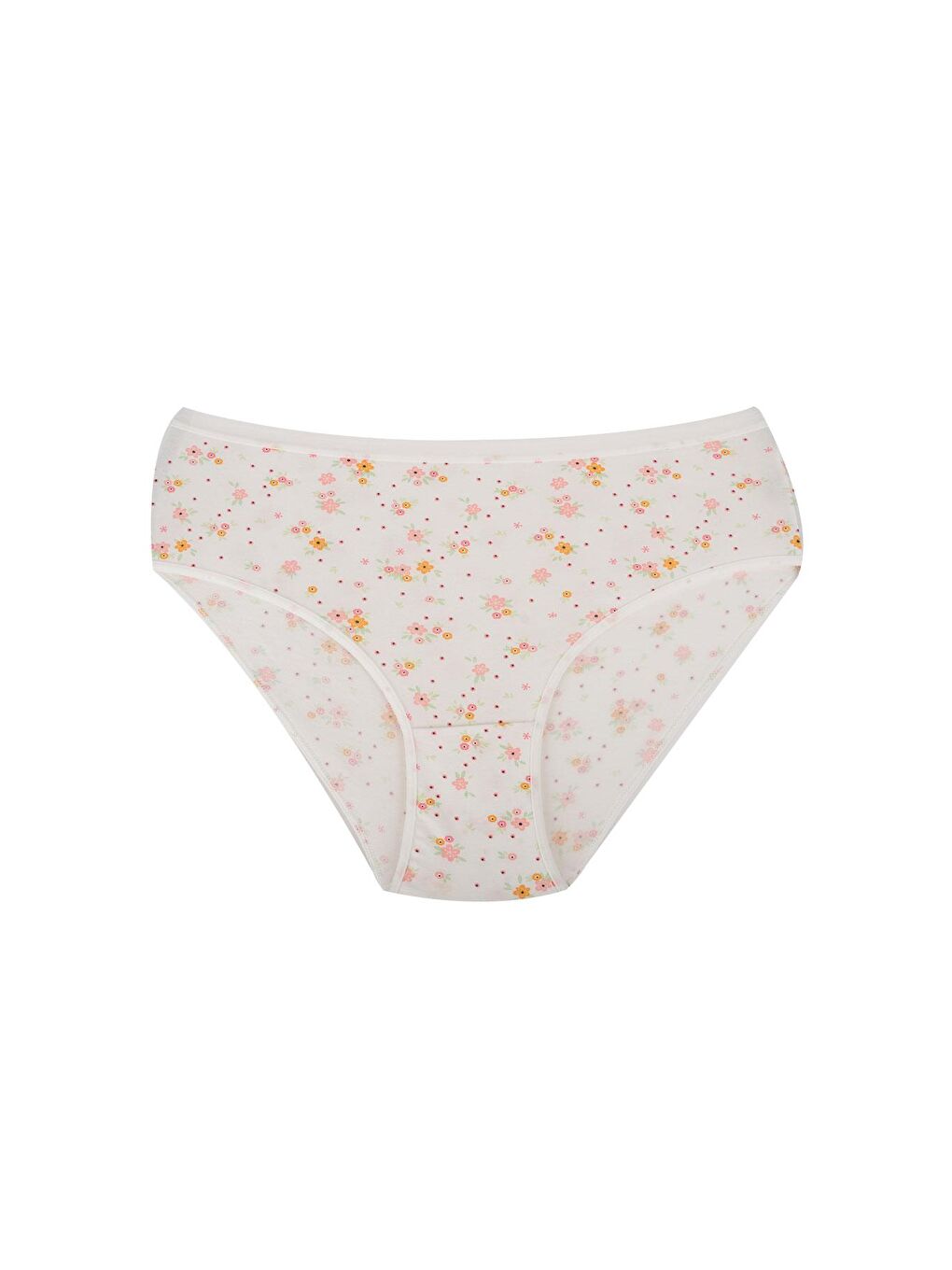 Beyaz Pamuklu Esnek Desenli Bato Külot | V1 26000