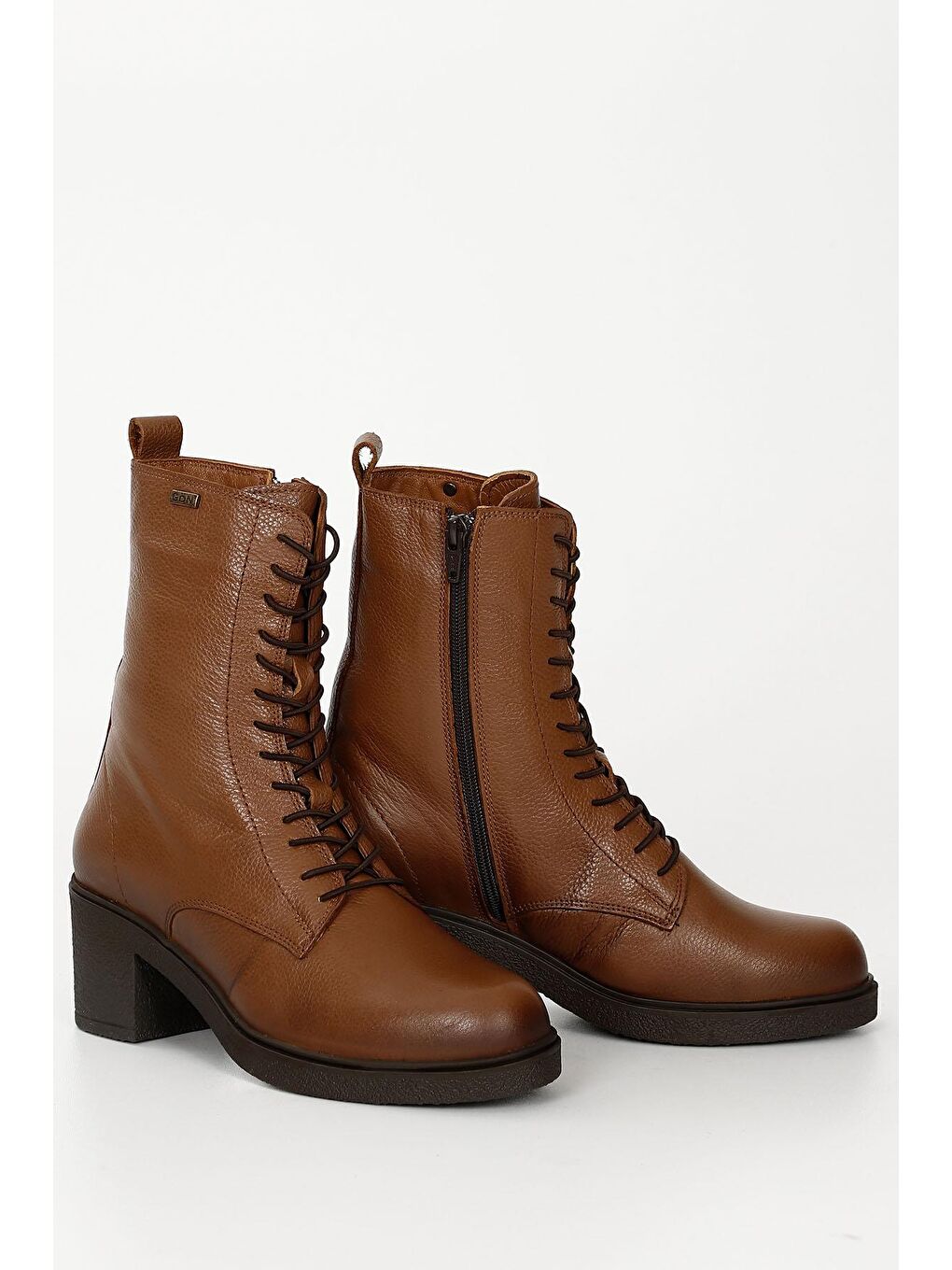 Kahverengi TABA  Hakiki Deri Yuvarlak Burun Kadın Günlük Postal Bot 52431