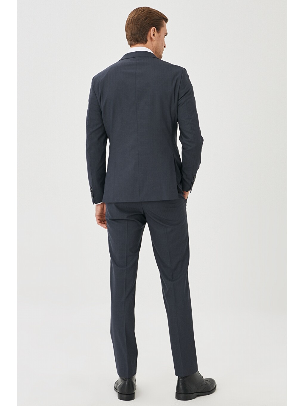 Erkek Antrasit Ekstra Slim Fit Pötikareli Antrasit Takım Elbise-5