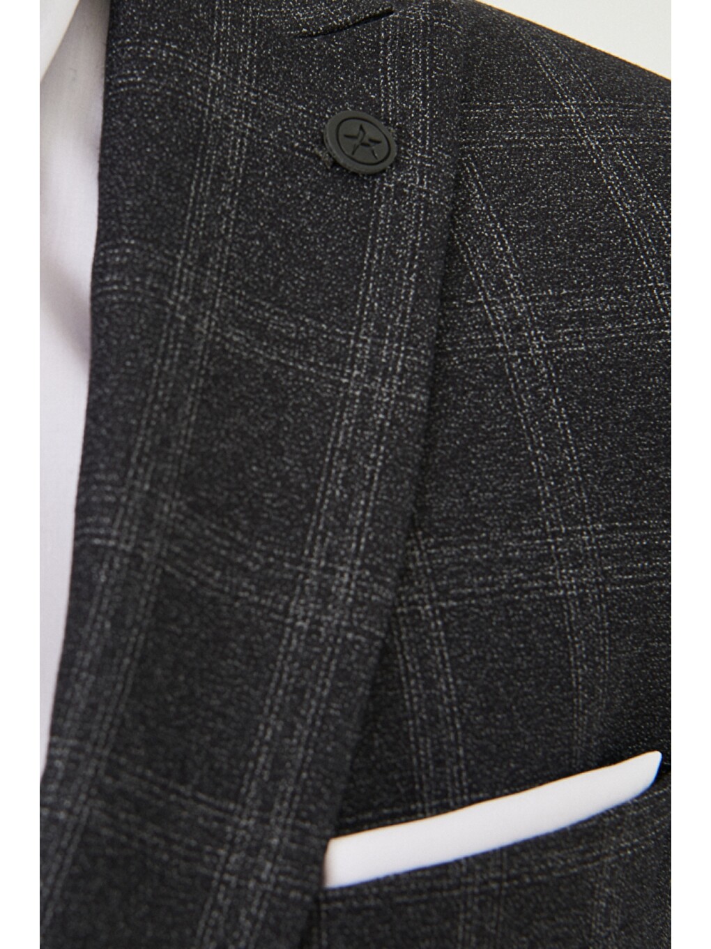 Erkek Antrasit-Gri Slim Fit Takım Elbise-2