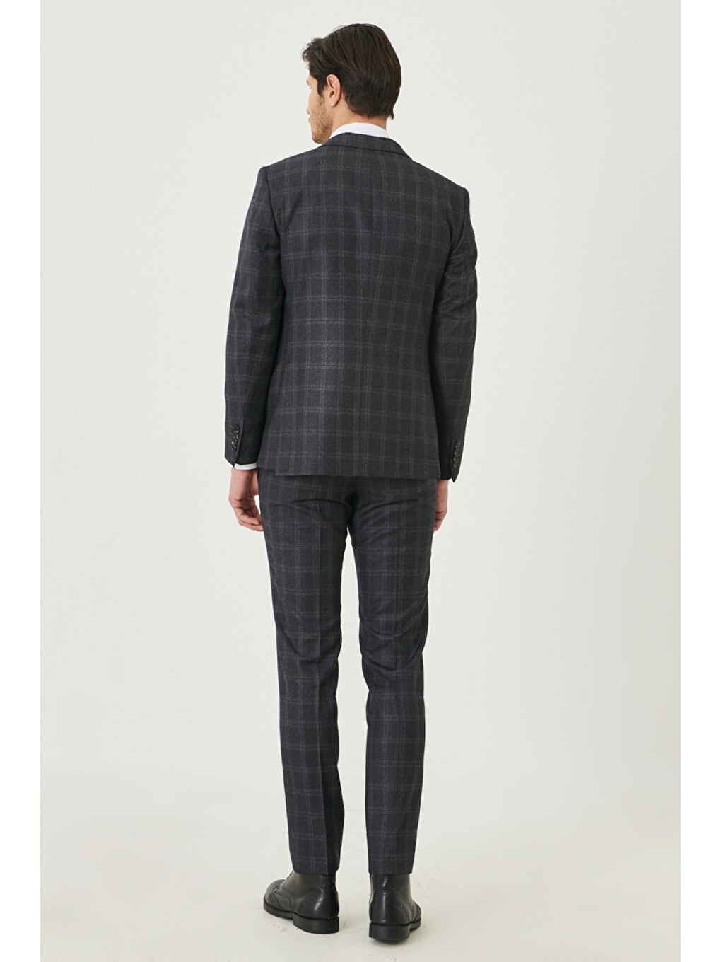 Erkek Antrasit-Gri Slim Fit Takım Elbise-3