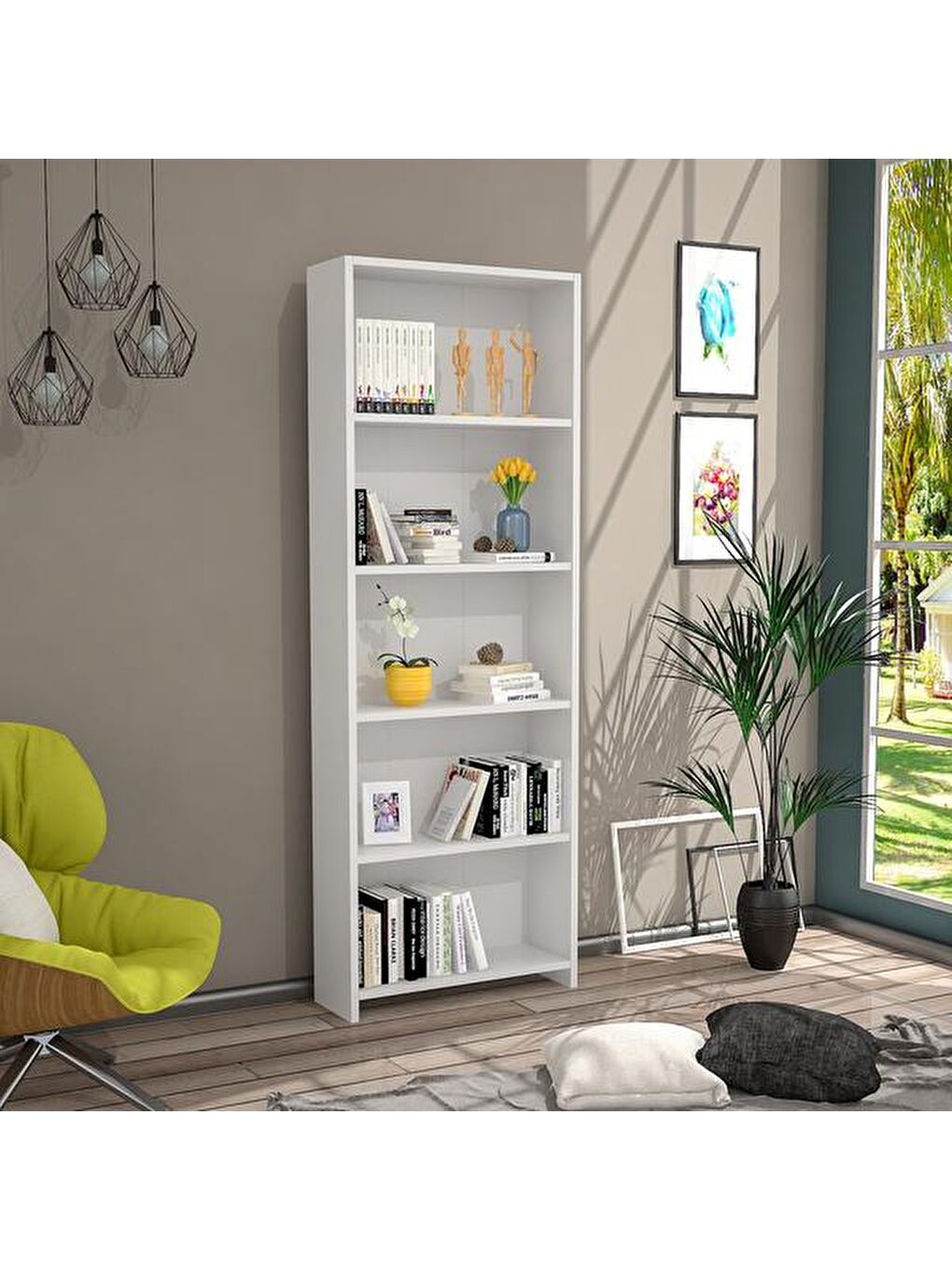 Eco 5 Raflı Kitaplık - Beyaz-3