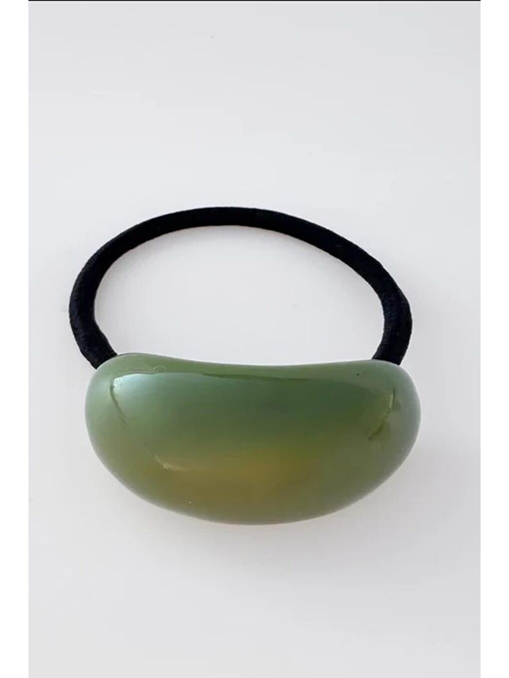 Yeşil Akrilik Lastikli At Kuyruğu Tokası Tekli-1