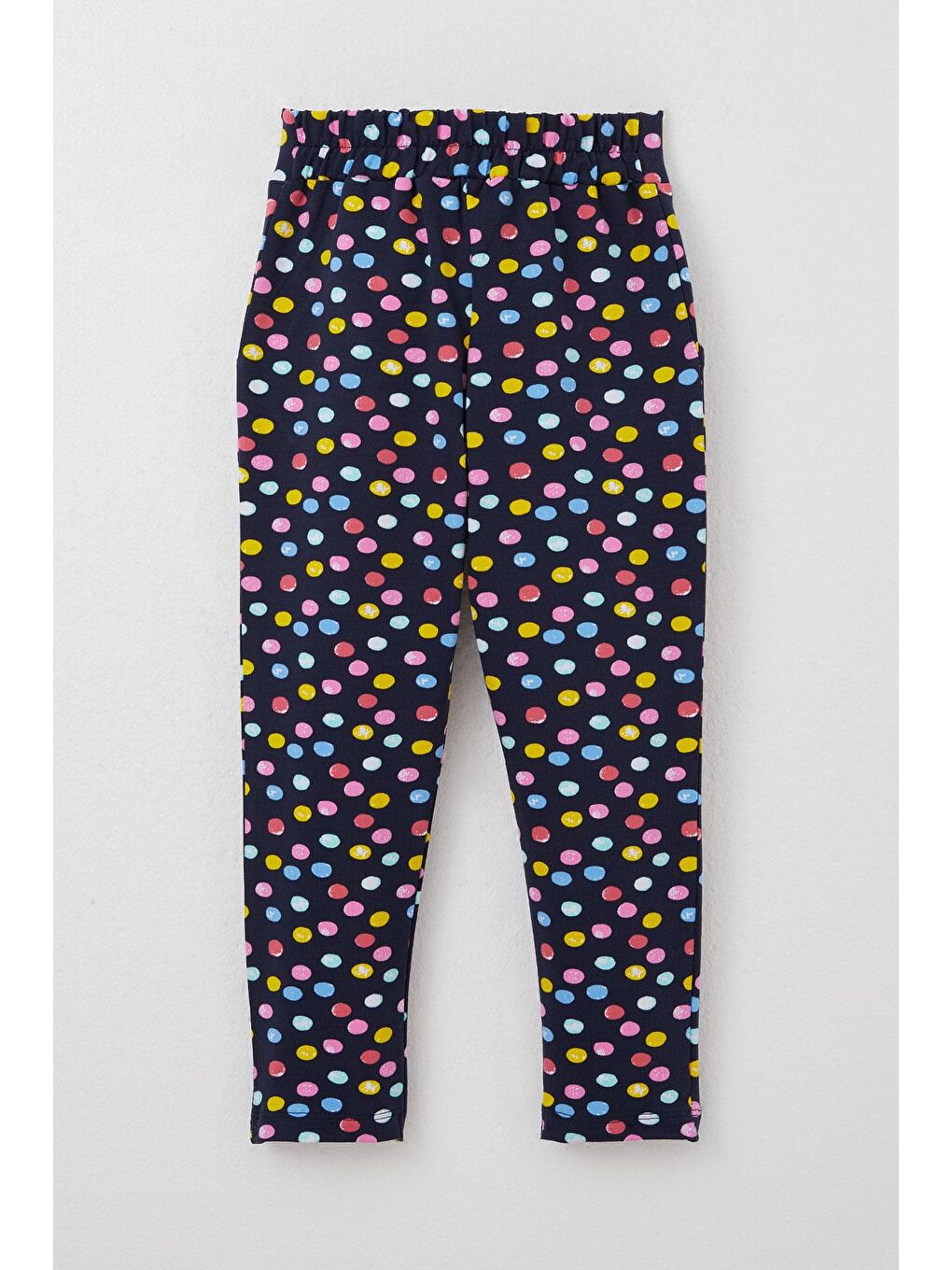 Kız Çocuk Alt Renkli Puantiye Desenli Fiyonklu Lacivert (3 Yaş)-1