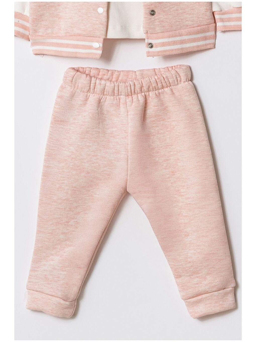 Ekru Kız Bebek Nakışlı 3’lü Mevsimlik Takım-4