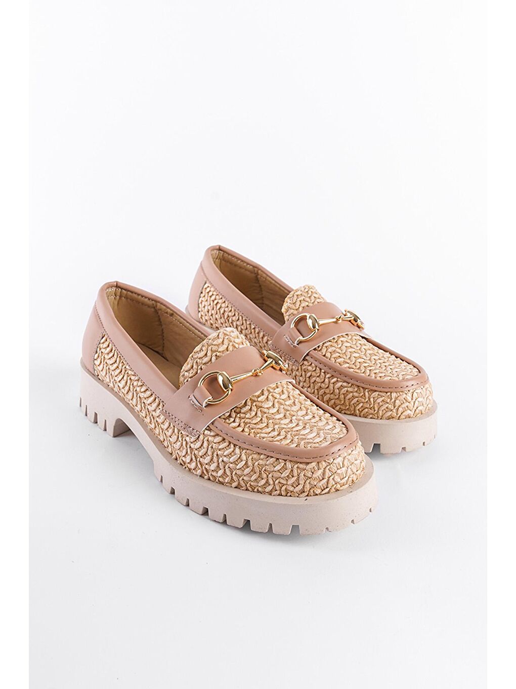 Capone Outfitters Nude Trak Tabanlı Metal Tokalı  Kadın Loafer