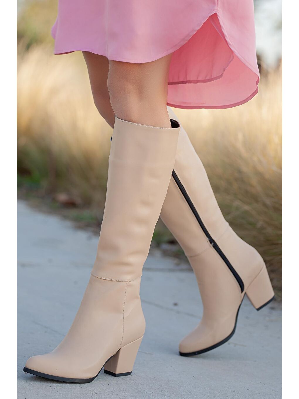 Bej D0570 Kadın Günlük Çizme-2