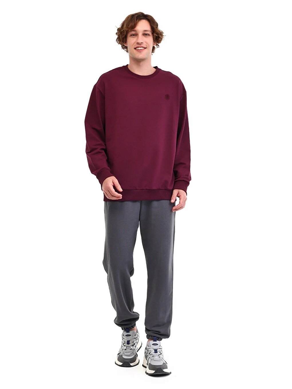 Sweatshirt Erkek Bordo Mb Sn75 C Neck Sw-2