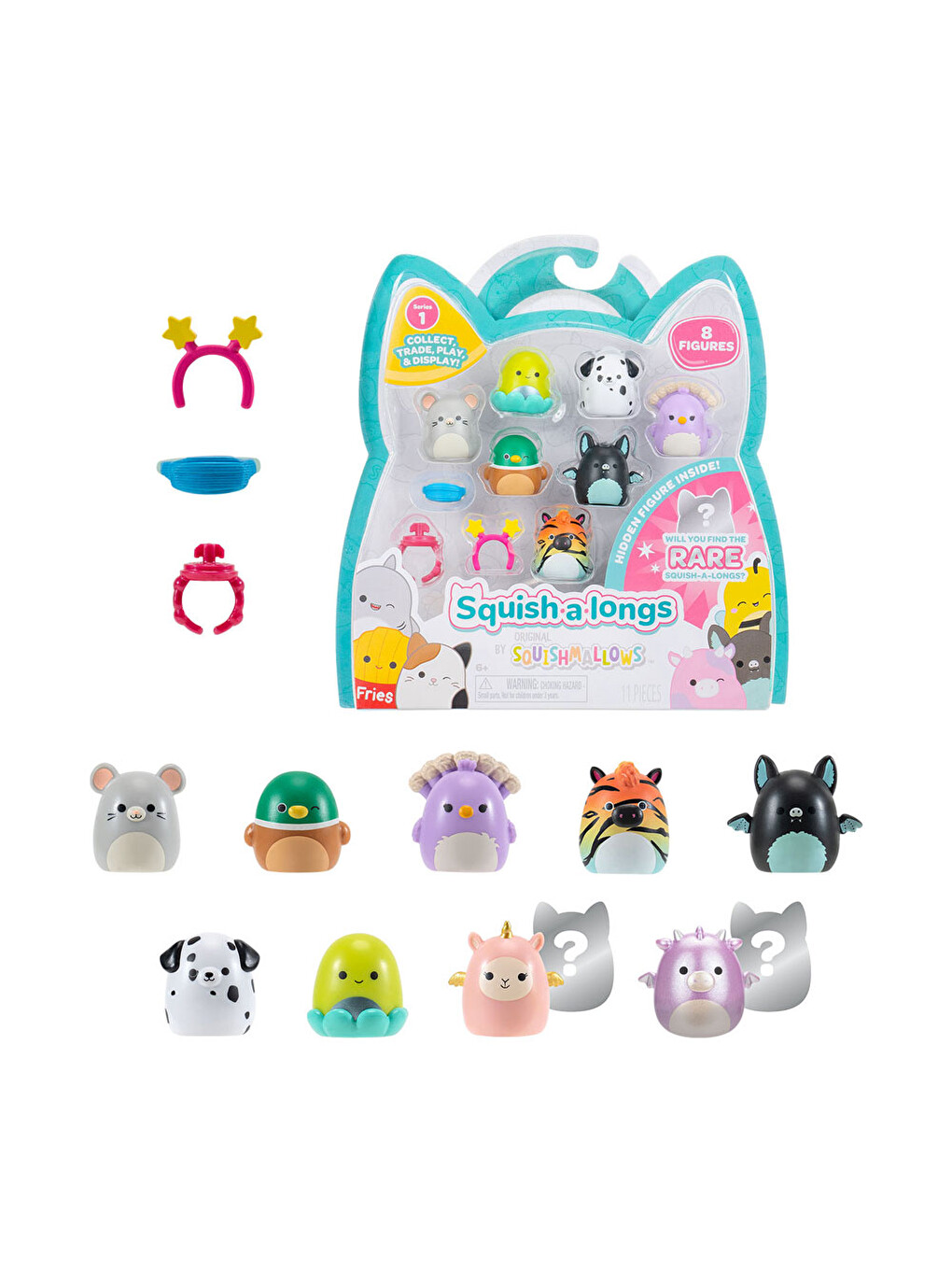 Squish-a-longs 8 Figür-yüzük Set Seri 1 Al0083-3