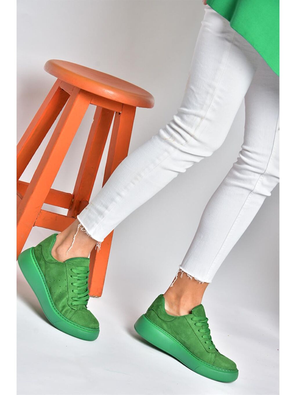 P602045002 Yeşil Kadın Sneakers-2