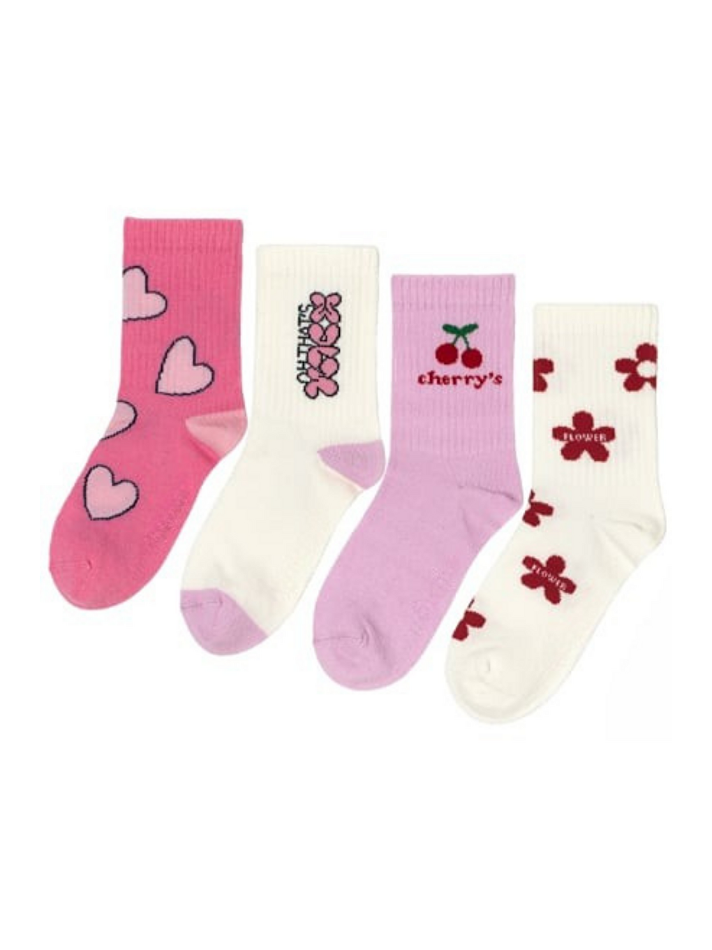 Karışık Kadın 4'Lü Desenli Soket Çorap