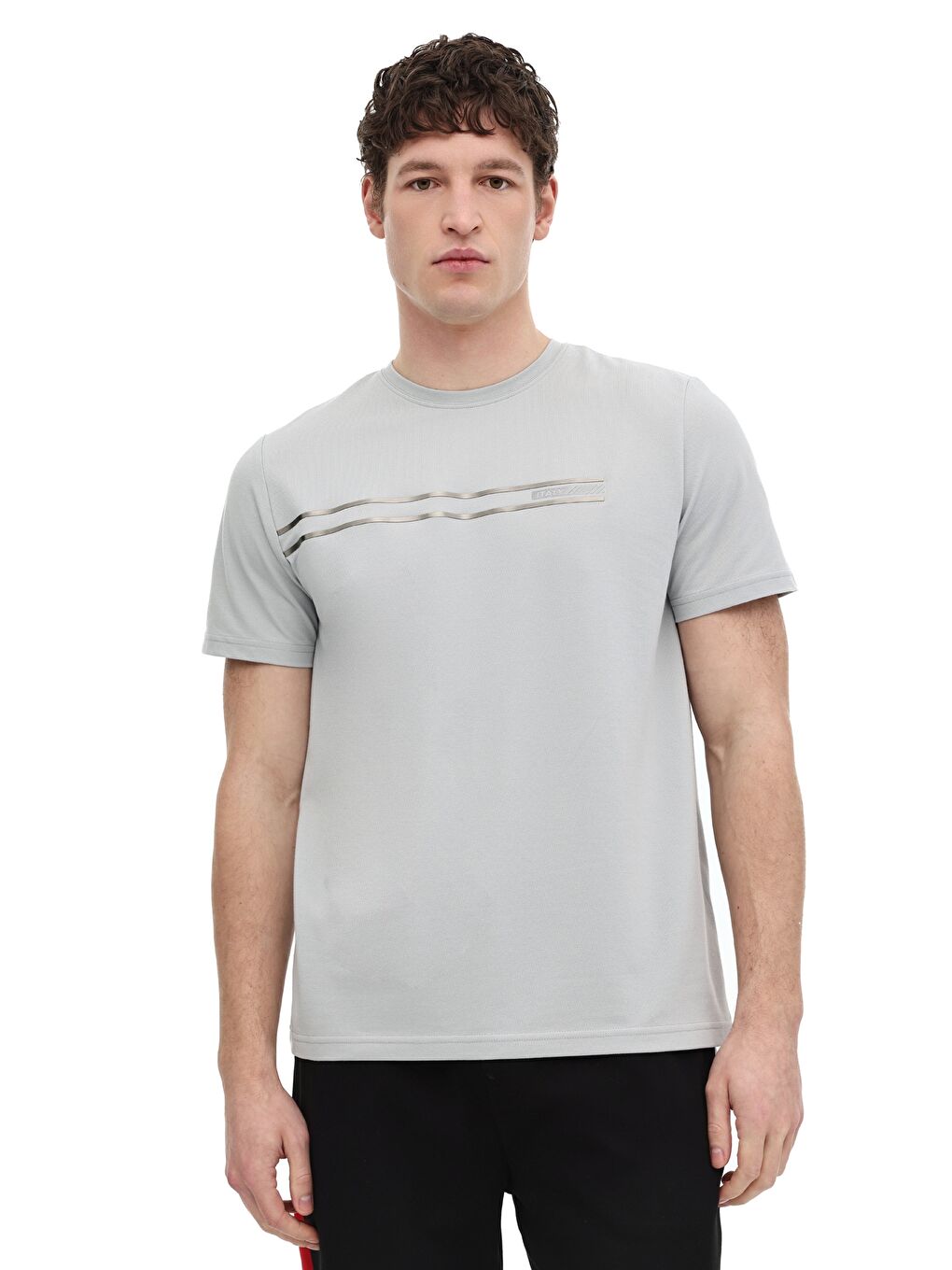 Gri ML LEAN 11ITL1112 6FX GRI Erkek Kısa Kol T-Shirt