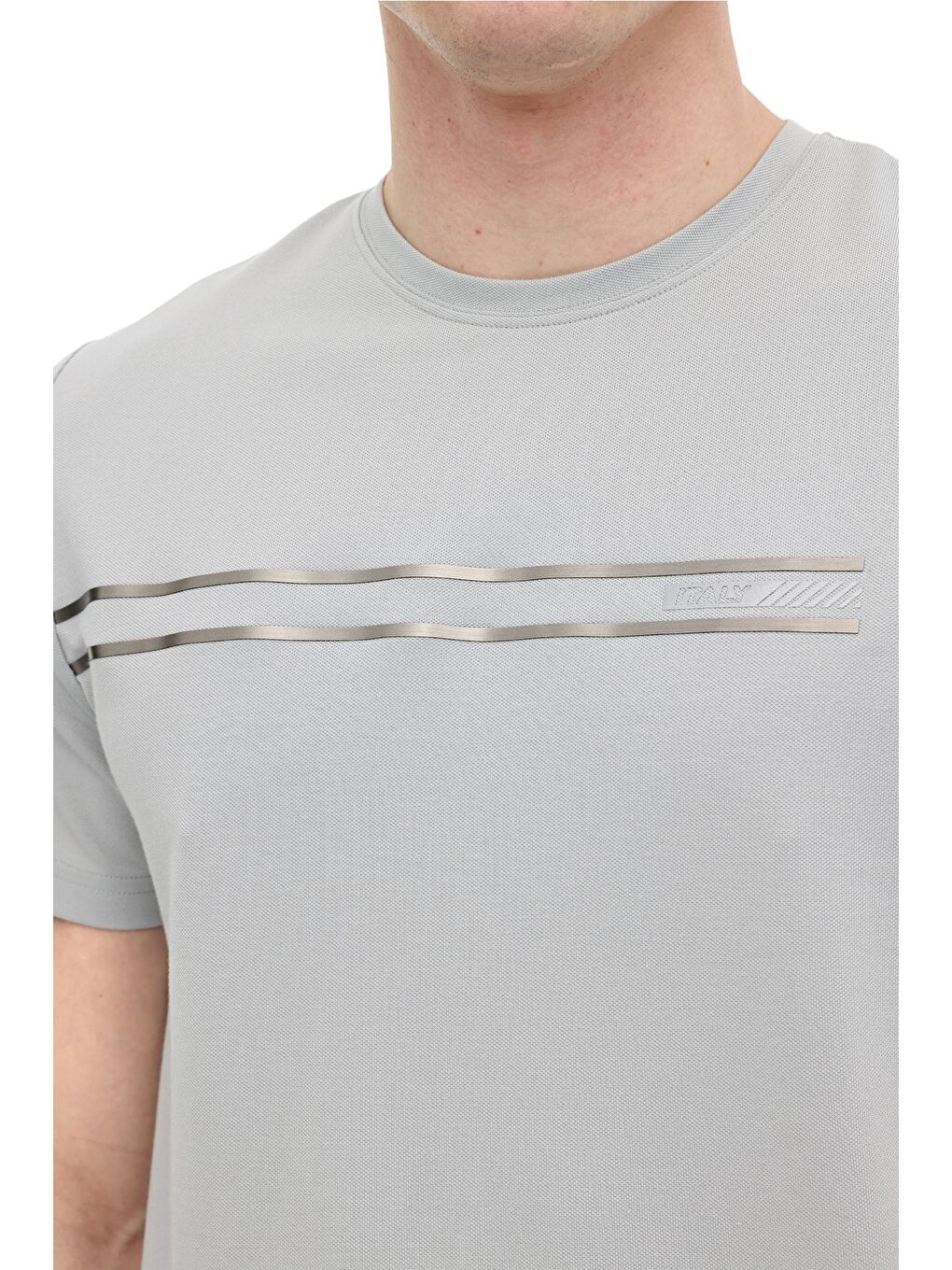 Gri ML LEAN 11ITL1112 6FX GRI Erkek Kısa Kol T-Shirt-3