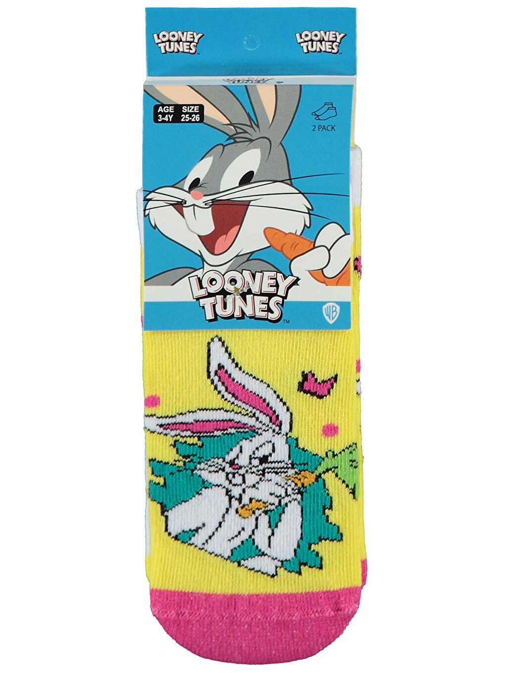 Civil Bugs Bunny Kız Çocuk 2'li Patik Çorap 3-11 Yaş  Sarı