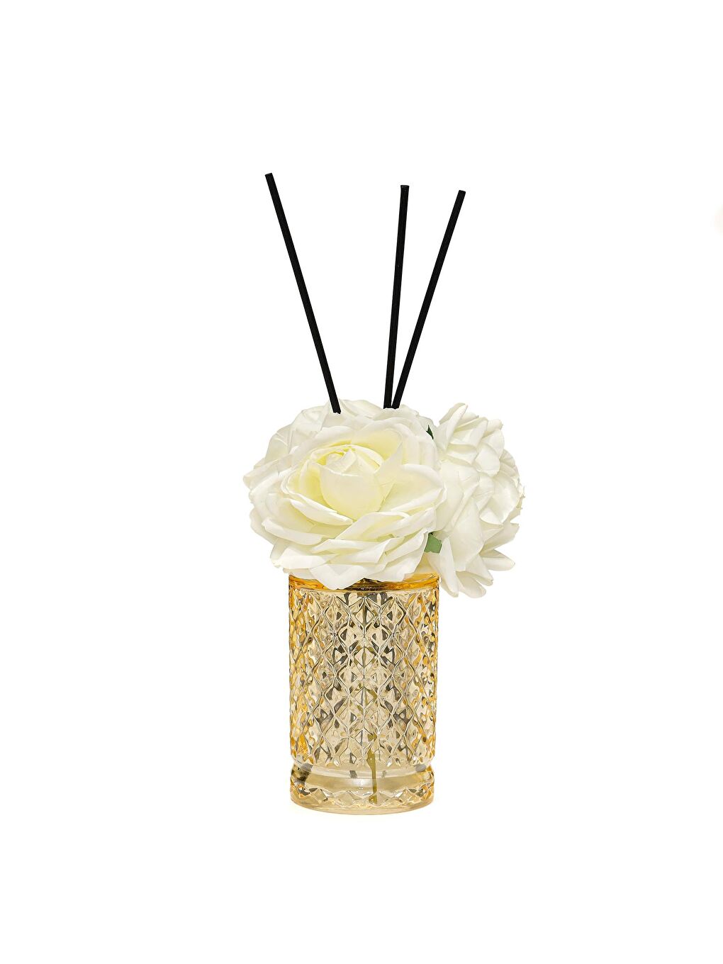 Kahverengi Kristal Gül Serisi- Amber Silindir Cam/Oud Vaniya Oda Kokusu