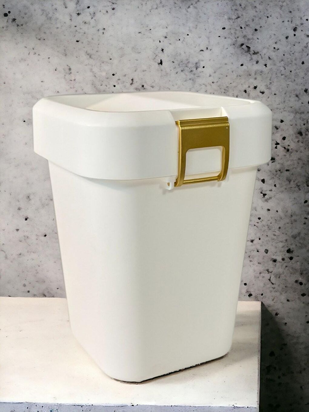 Motek Comfort Dustbin 8 Litre Çöp Kutusu Kovası Gold Beyaz - 5