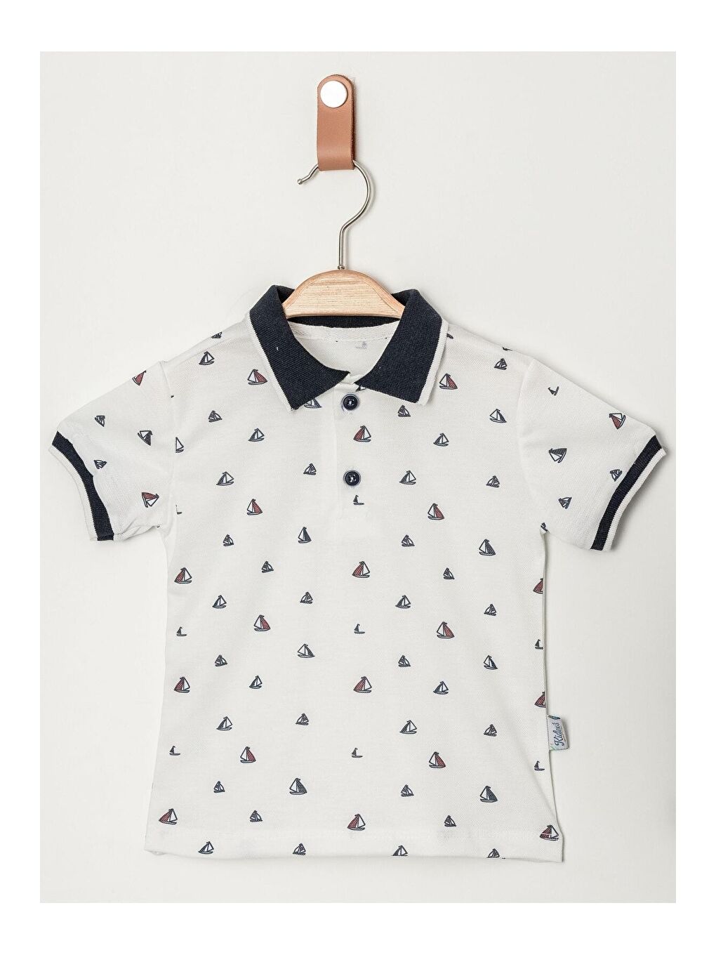 Lacivert Tarz Lakos Yelken Desenli Belden Ayarlanabilir Kısa Kollu Şortlu 2'li Takım-2