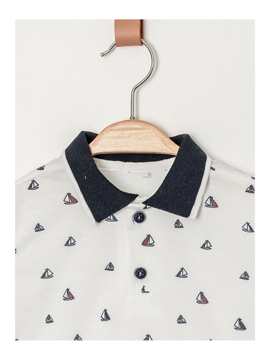 Lacivert Tarz Lakos Yelken Desenli Belden Ayarlanabilir Kısa Kollu Şortlu 2'li Takım-3