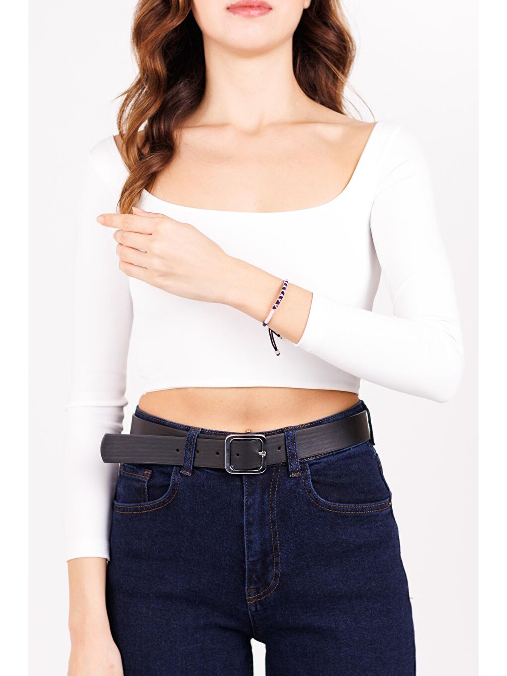 Siyah MerryBrand El Yapımı Örme İp Bileklik Rumba-1