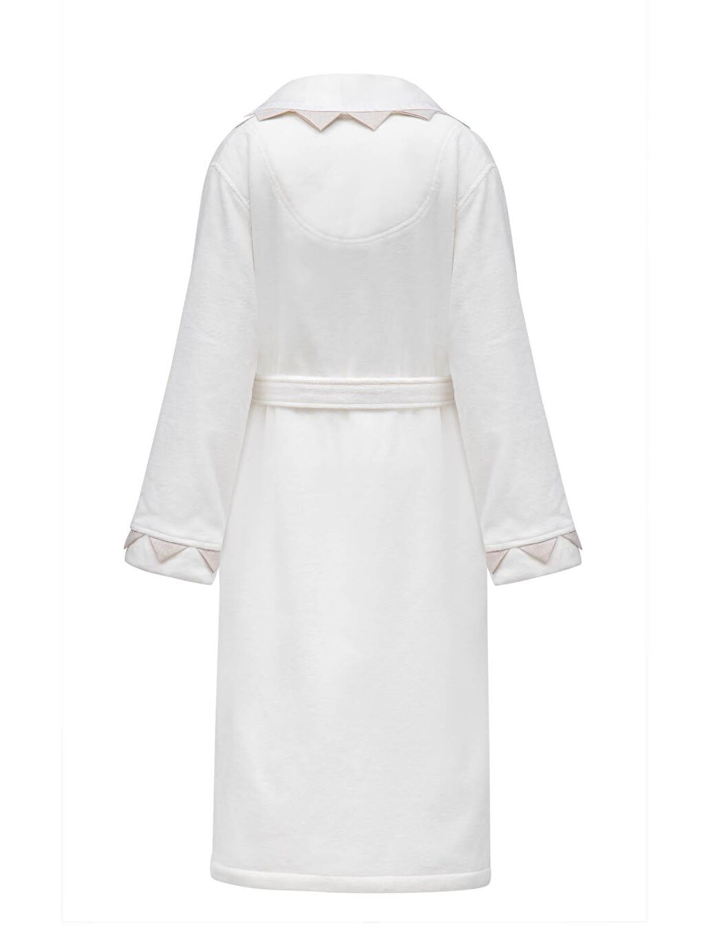 Ekru Mona Kadın Bornoz %100 Organik Pamuk  El Nakışlı Krem-1