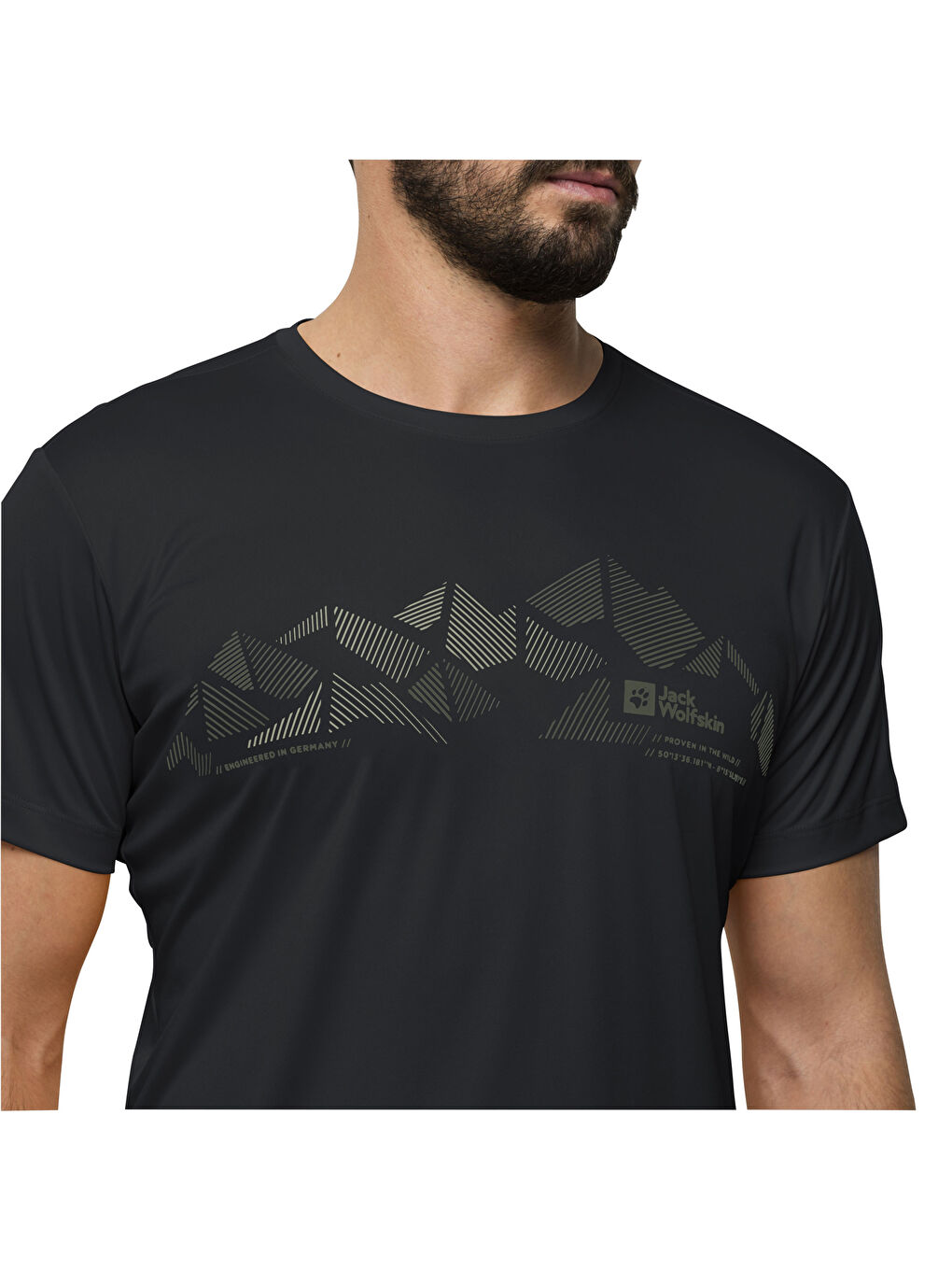 Siyah Peak Graphic T Erkek Gri Tişört-2