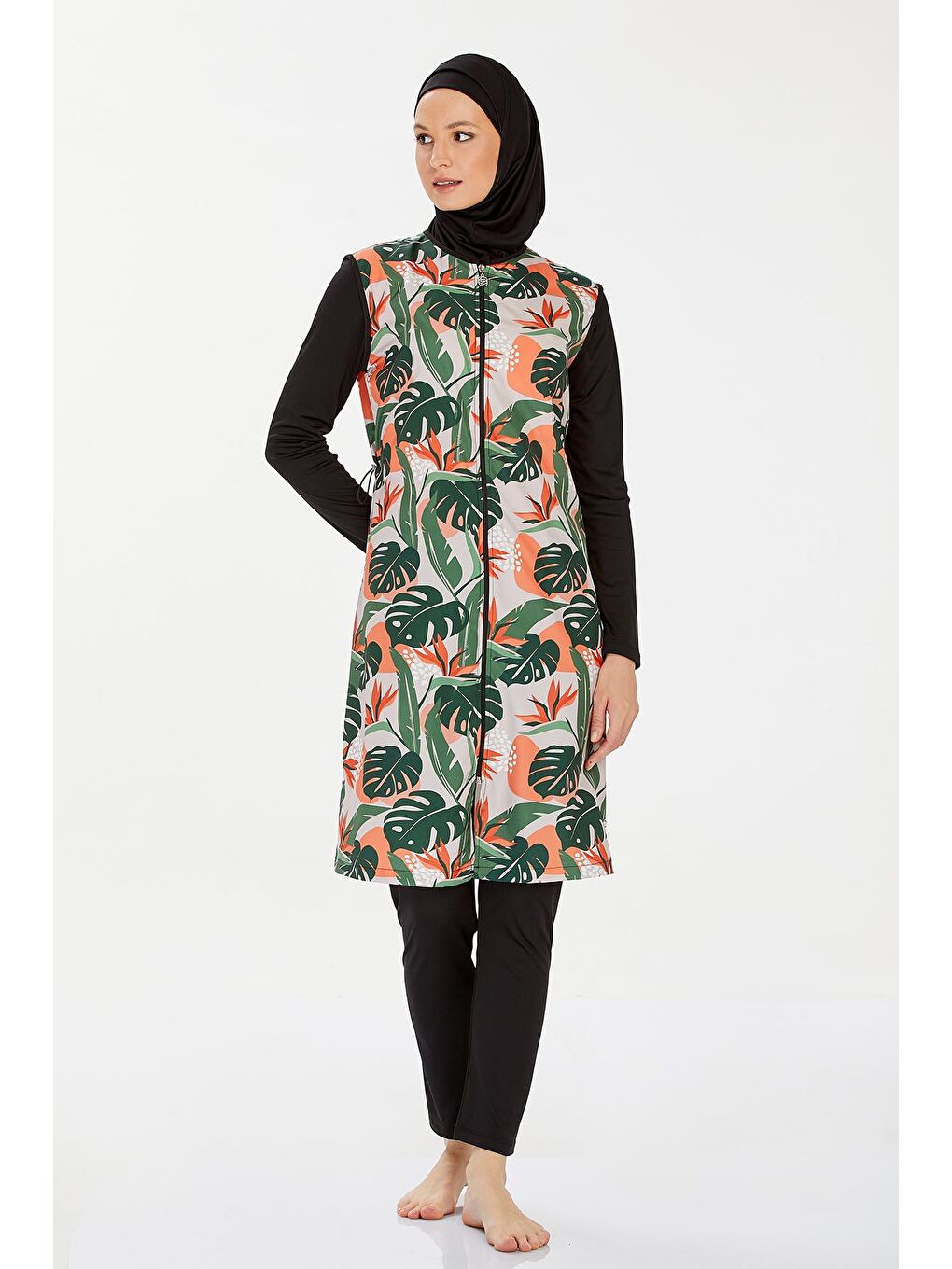 Tam Kapalı Tesettür Mayo Yuna 9257 Siyah-2