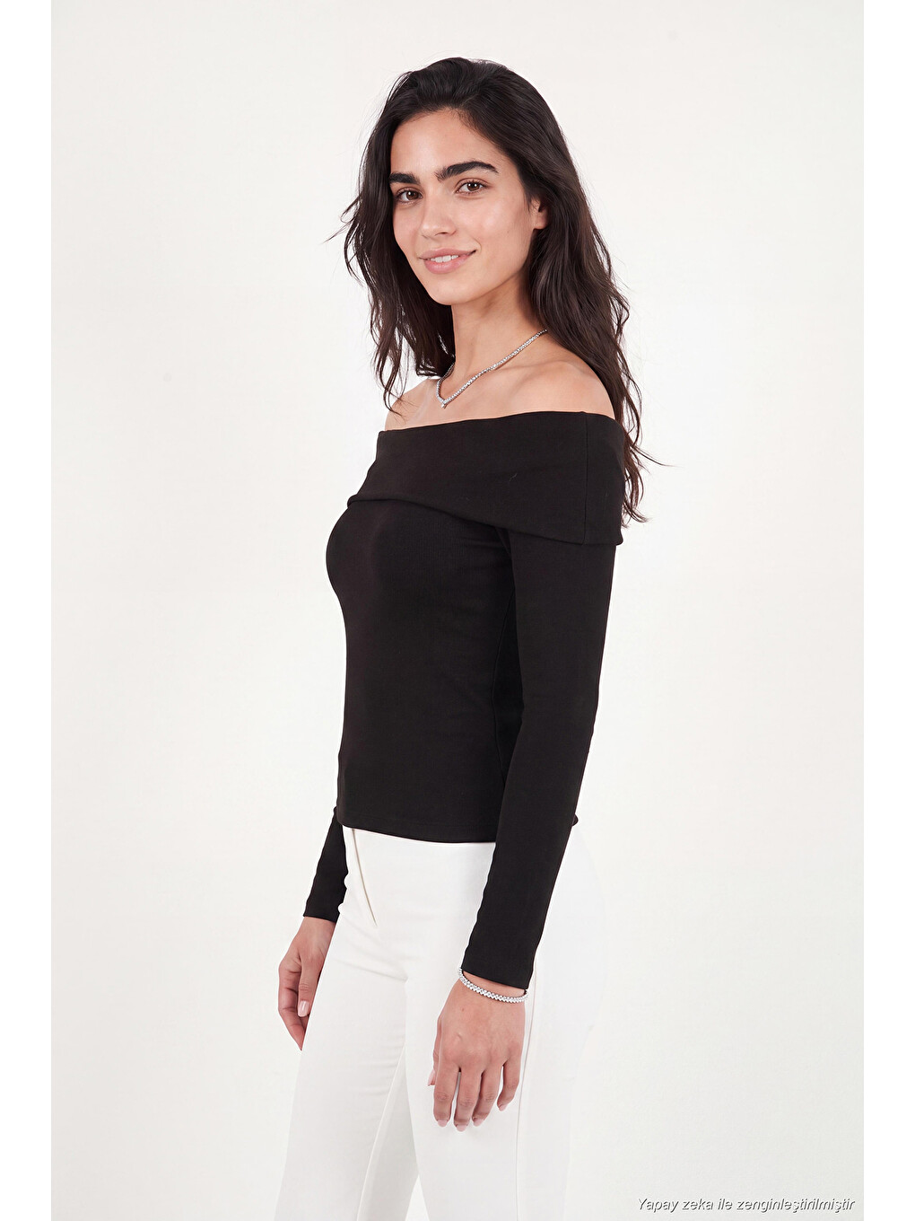 Siyah Pamuklu Fitted Kadın Bluz 5866862-3