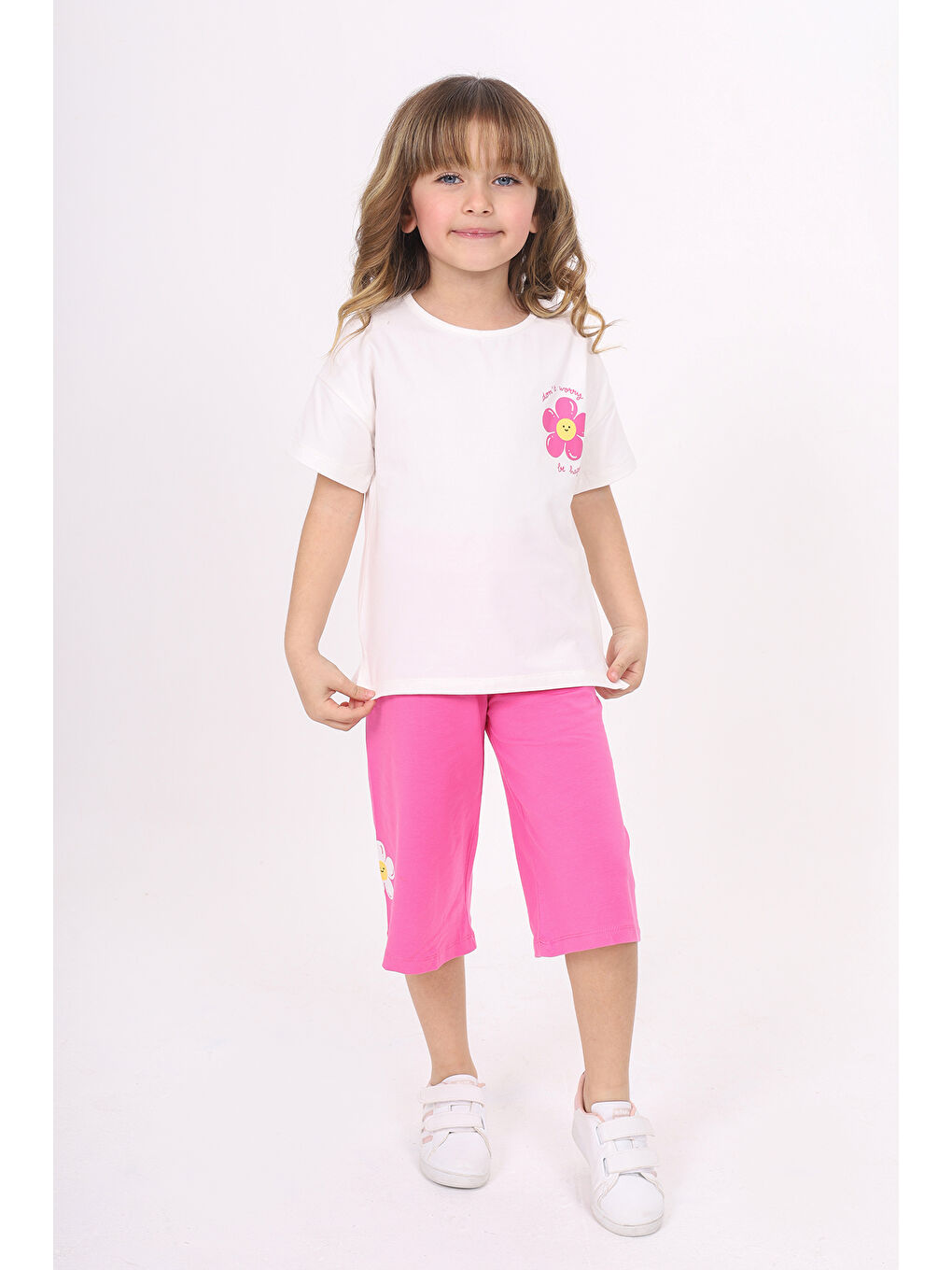 Mor Kız Çocuk Baskılı Kaprili Takım