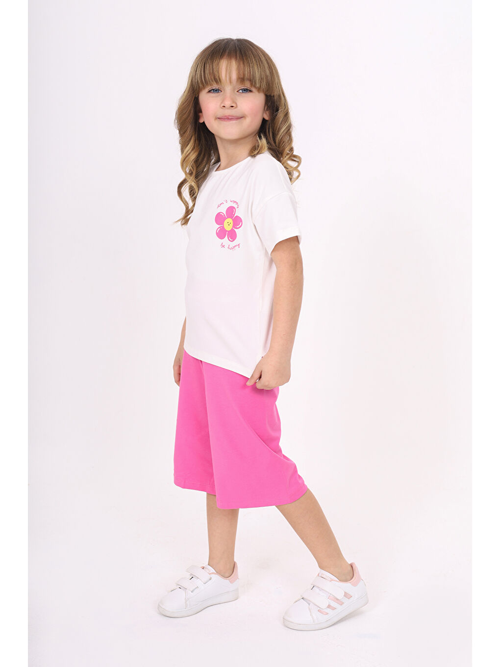 Mor Kız Çocuk Baskılı Kaprili Takım-1