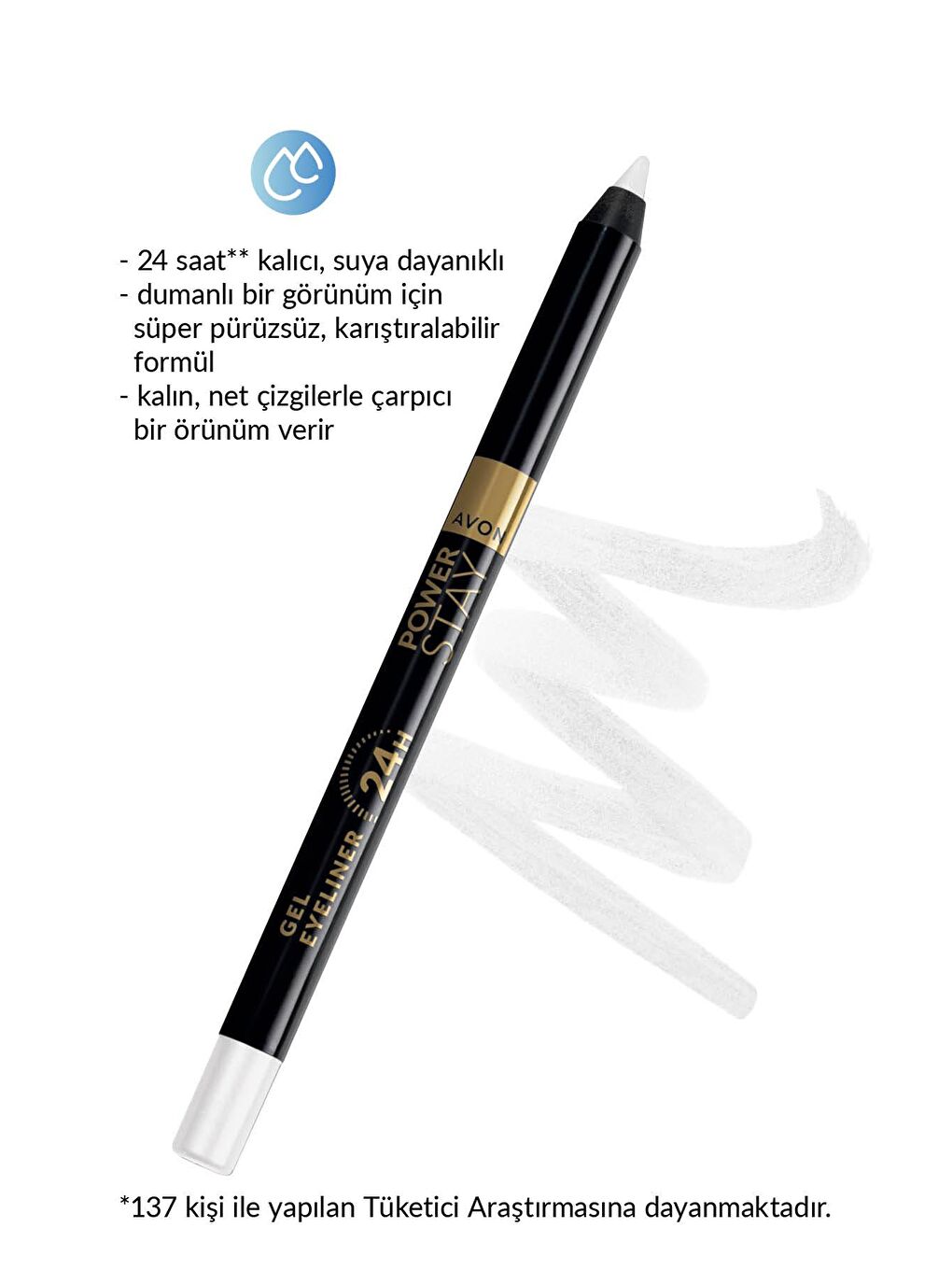 AVON Renksiz Power Stay Jel Eyeliner White - 3