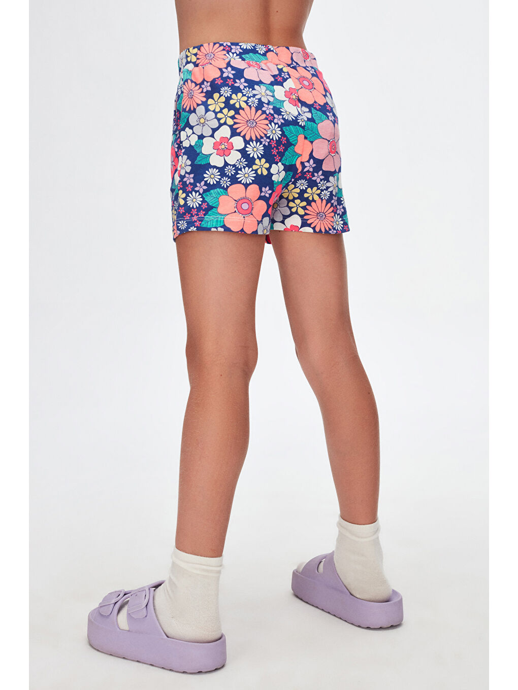 Karışık Kız Çocuk Neon Garden Desen Cepli Şort-3