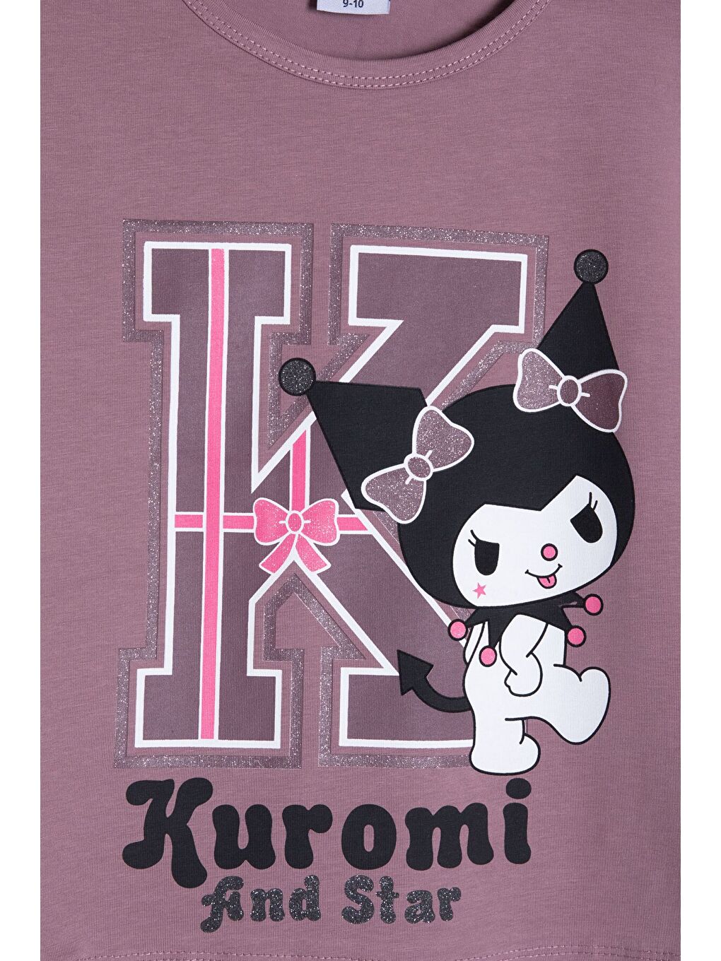 Pembe Gül Kurusu Sevimli Tavşan Baskı Bisiklet Yaka Kız Çocuk Şortlu Takım 23947-4