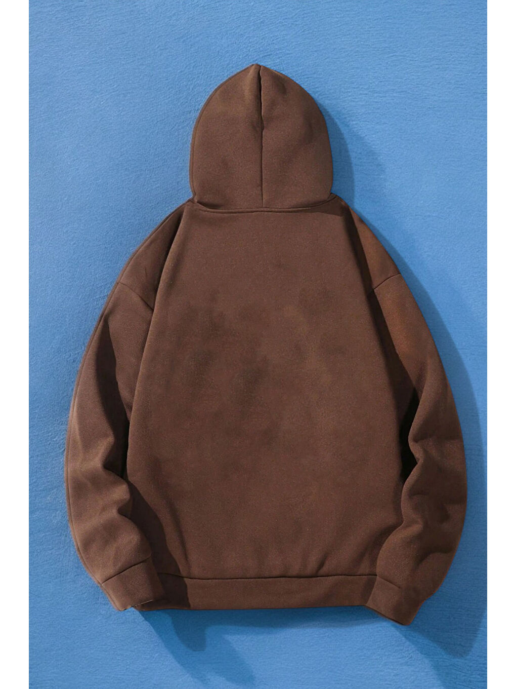 Kahverengi Papatya Kelebek Baskılı Oversize Sweatshirt-1