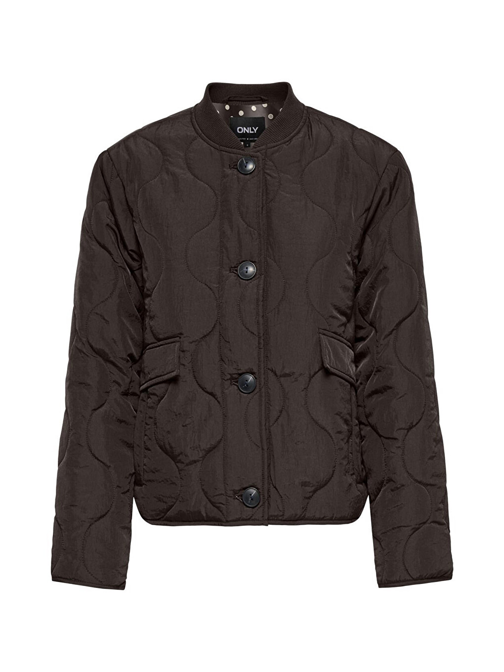 Kahverengi Onlsalsa Regular Fit Kolej Yaka Düğmeli Mont 15373694