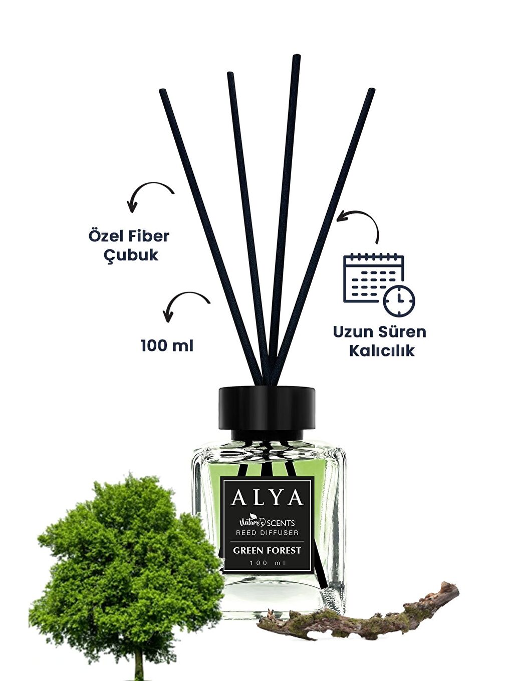 Alya Karışık Nature's Scents Green Forest Bambu Çubuklu Oda Kokusu - 2