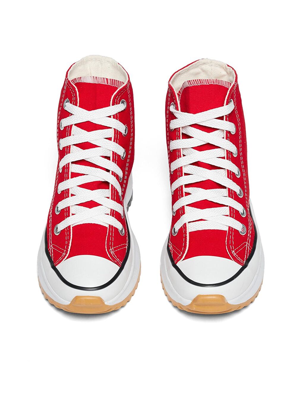 Unisex Kırmızı Rahat Kalıp Bağcıklı Uzun Spor Ayakkabı-2