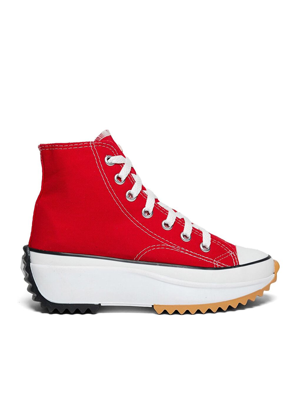 Unisex Kırmızı Rahat Kalıp Bağcıklı Uzun Spor Ayakkabı-3