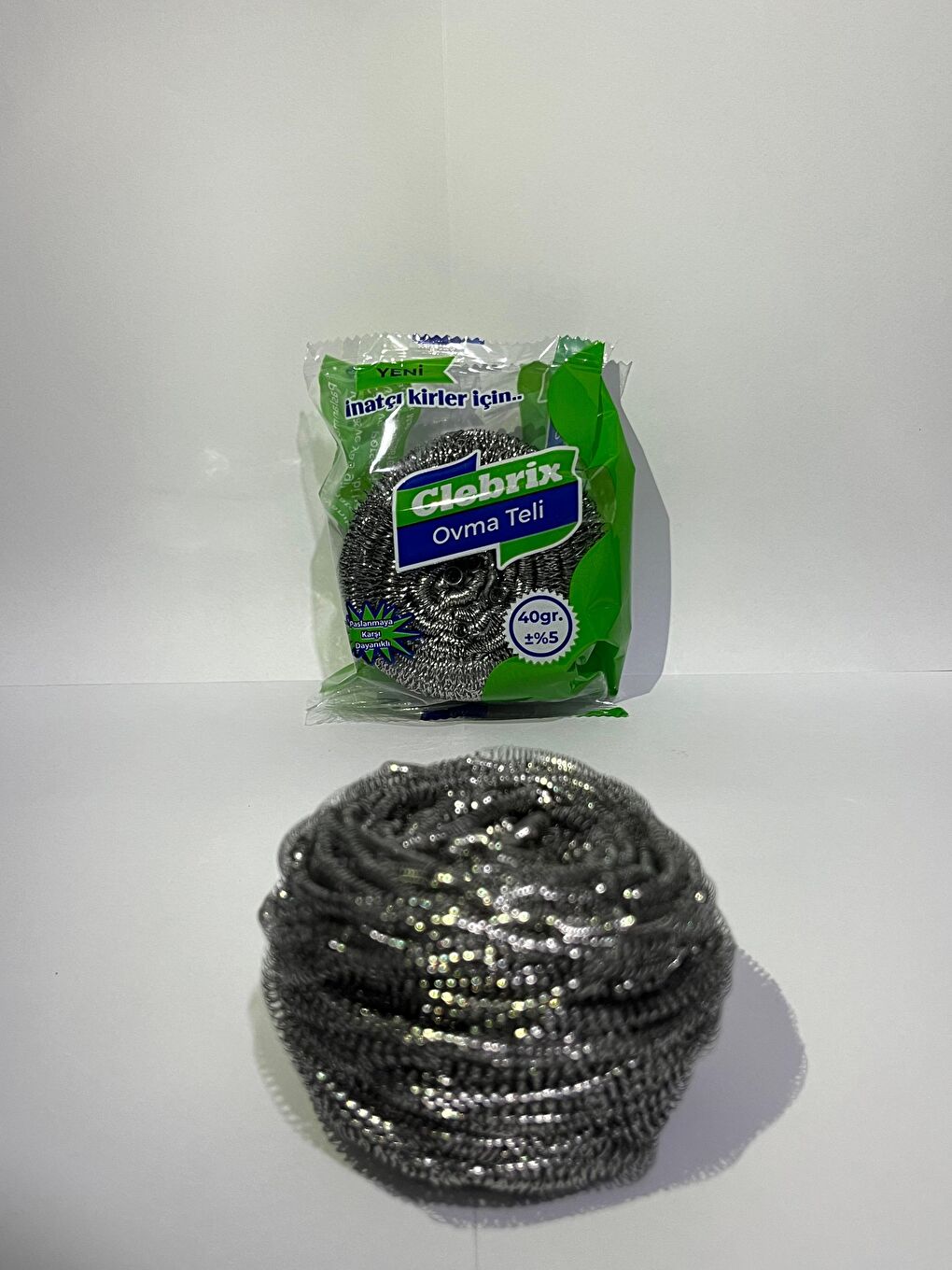 Celebrix Paslanmaz Çelik Büyük Endüstriyel Boy Bulaşık Ovma Teli 40 gr-5