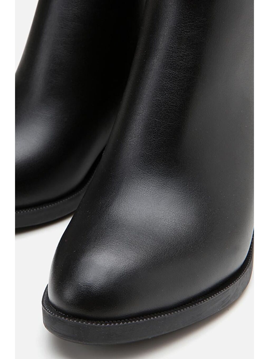 Siyah Kadın Fermuarlı Topuklu Bot-2