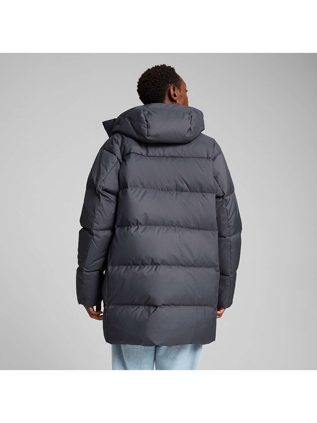 Gri PROTECTIVE Down Erkek Uzun Mont-1