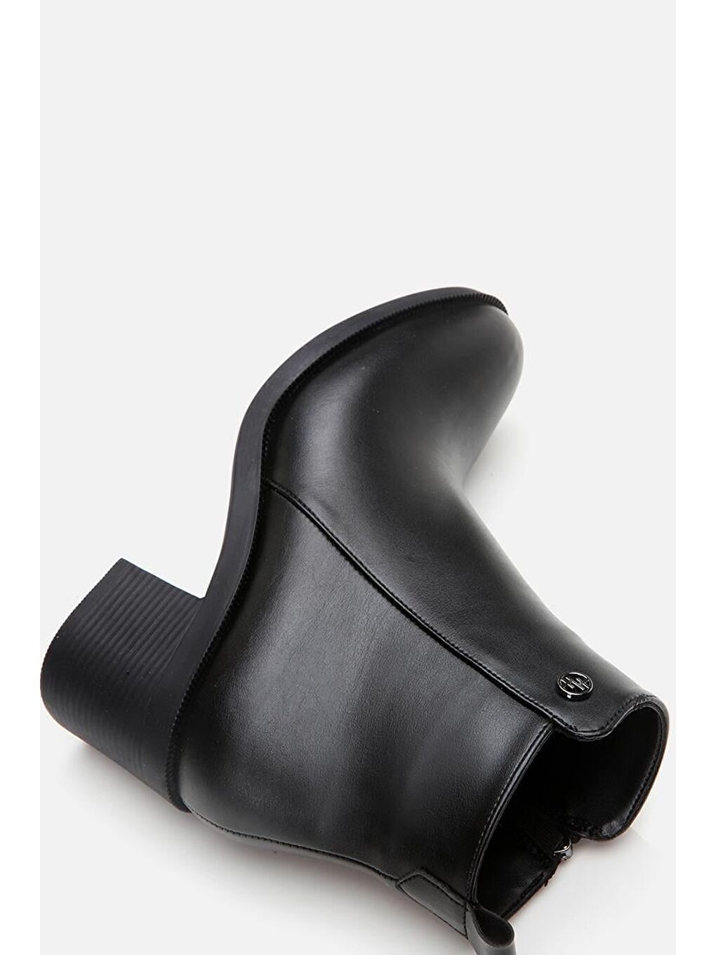 Siyah Kadın Fermuarlı Topuklu Bot-6