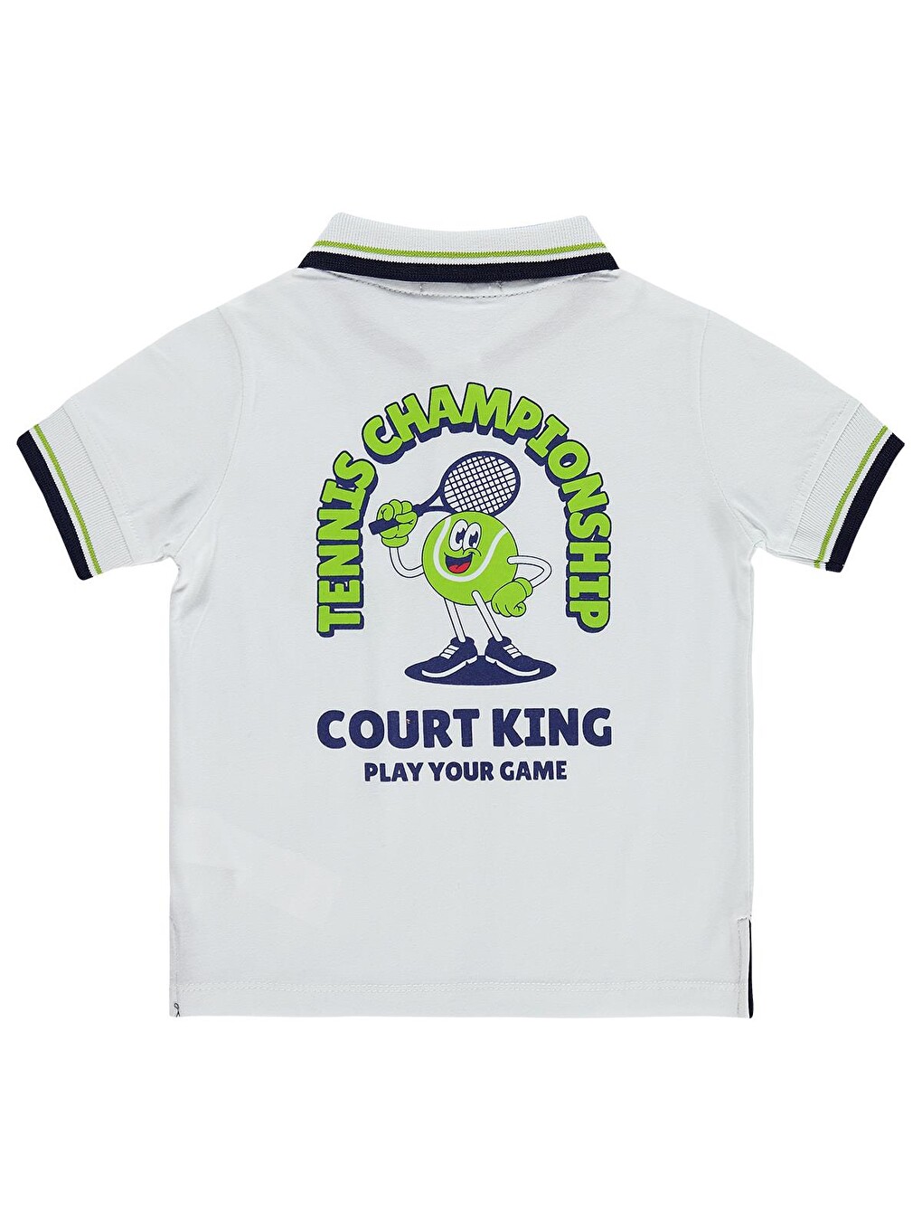 Boys Tennis Baskılı 2-5 Yaş Tişört - Kırık Beyaz-1