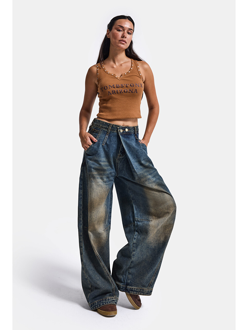 Mavi Kadın T.kot Rengi Palazzo Baggy Fit T17t Özel Tasarım Denim Jean-1