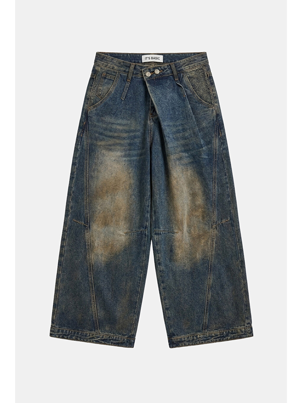 Mavi Kadın T.kot Rengi Palazzo Baggy Fit T17t Özel Tasarım Denim Jean-4
