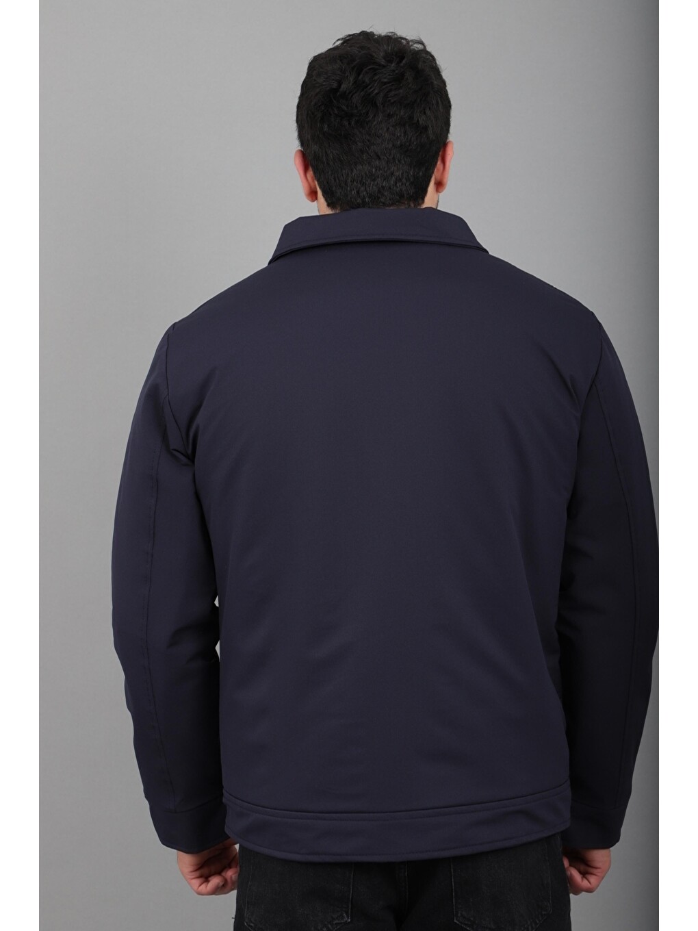 Lacivert İçi Kürklü Yakalı Orta Kışlık Mont Pldp 3033-m_50511-7