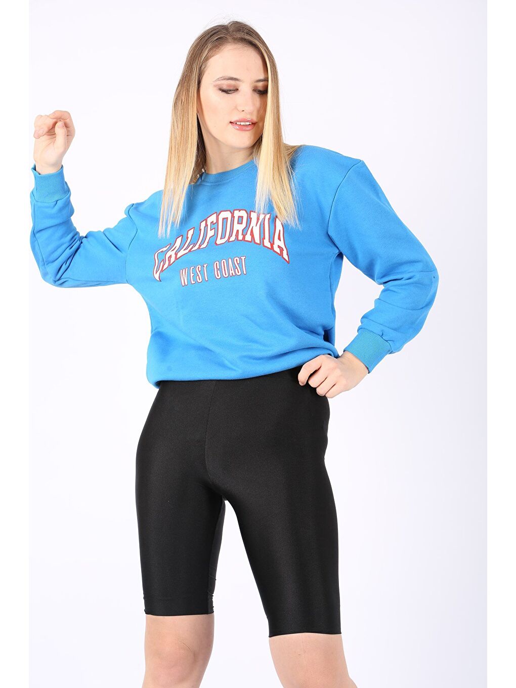 Mavi Bisiklet Yaka Kadın Sweatshirt Mg789-5