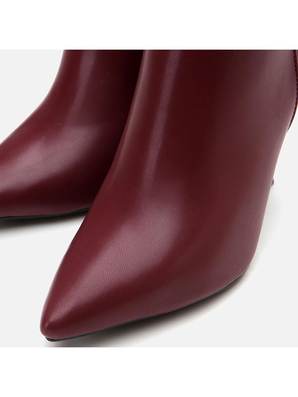 Bordo Kadın Topuklu Bot-5