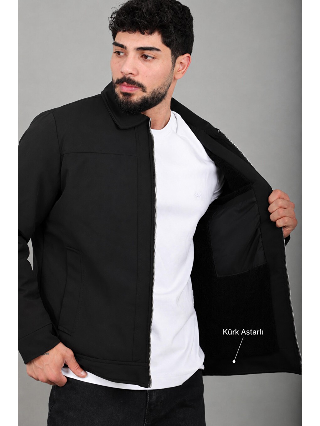 Siyah İçi Kürklü Yakalı Orta Kışlık Mont Pldp 3033-m_50511-1