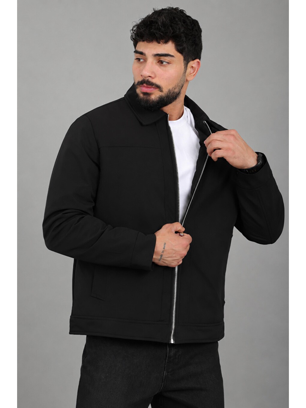Siyah İçi Kürklü Yakalı Orta Kışlık Mont Pldp 3033-m_50511-3